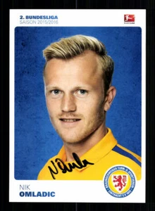 Tarjeta de autógrafo Nik Omladic Eintracht Braunschweig 2015-16 original+A 113305 - Imagen 1 de 2