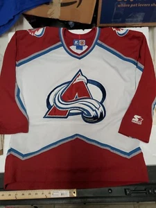 Vintage Starter NHL Colorado Avalanche Size L Away Jersey NO NAME NO NUMBER USED - Picture 1 of 10