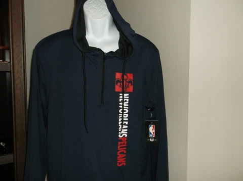 New Orleans Pelicans 1/4 Zip Hoodie Pullover Men's Large new with tags Free Ship Cover