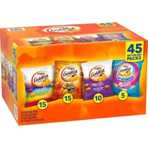Paquetes de aperitivos de variedad dulce y sabrosa Pepperidge Farm Goldfish galletas, 45 un. - Imagen 1 de 1