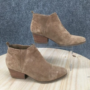 Crown Vintage Boots Womens 7.5 M Leio Chelsea Ankle Booties Heels Brown Leather - Picture 1 of 12