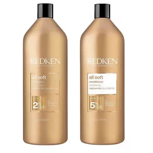 REDKEN All Soft Shampoo & Conditioner 1000ml 1 Litre DUO For Dry & Brittle Hair - Picture 1 of 3
