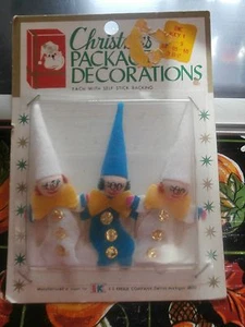 Vintage Christmas Holiday Package of 3 Decorations From Kmart Stick Ons - Picture 1 of 6