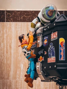 A Toy Story Sheriff Woody help hooded Buzz Car/Motorcycle Hanging Doll toy - Picture 1 of 12