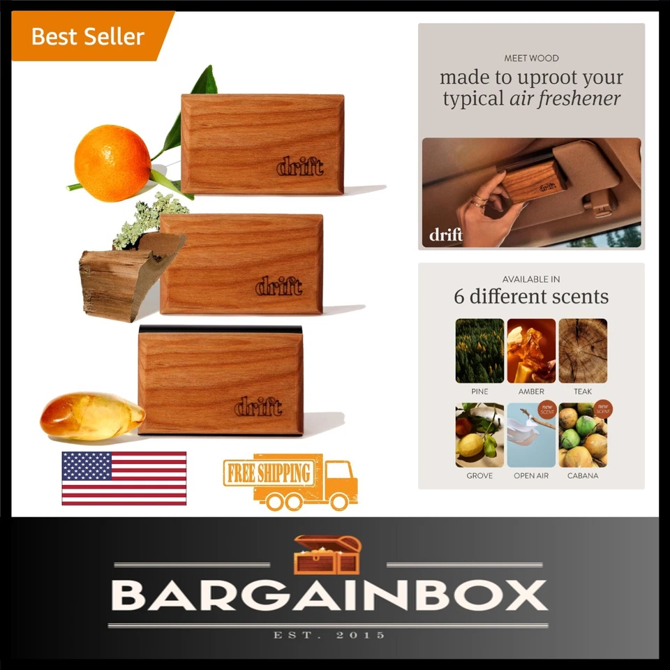Drift Car Air Freshener Starter Kit - Wooden Deodorizer - Vehicle Odor Remov...
