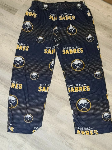 NHL Buffalo Sabres Men’s Scatter Pattern Lounge Pajama Pants size L - XL Cover