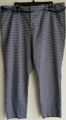 Merona Blue Gray & White Classic Coupe Stretch Pants sz 18 - Image 1 of 4