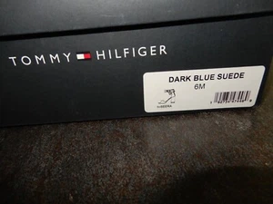NWT Women's Tommy Hilfiger Size 6M TWSEERA Dark Blue Suede Stacked Heel Sandals - Picture 1 of 8