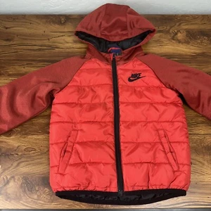 Nike Boys Size 3T 2-3 Years Full Zipper Hooded Warm Red Jacket Coat B910-R1N - Picture 1 of 9