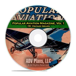 Popular Aviation Magazine, Vol 1, 151 Issues, 1927-1944, American Flight DVD - Picture 1 of 12