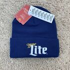 Miller Lite Cuffed Embroidered Robbed Knit Beanie Hat Navy American Needle NWT