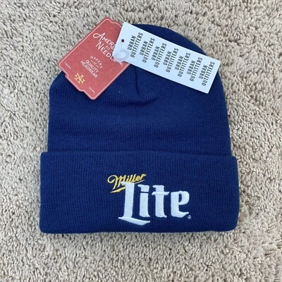Gorro Miller Lite Puños Bordado Robo Tejido Azul Marino Aguja Americana Nuevo con Etiquetas Foto 1 de 3