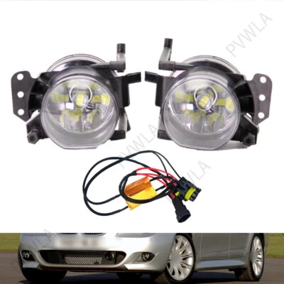 For BMW E60 E90 323i 325i 328i 330i 335 LED Pair Front Bumper Fog Light Lamp - Image 1 of 4