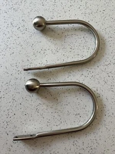 Pair Brushed Steel Curtain Tie Backs - Picture 1 of 2