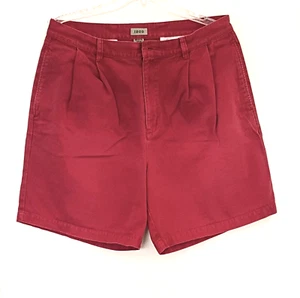 Izod Red Khaki Shorts Men’s 34" Pleated Front 7" Inseam 100% Cotton 1990s Golf - Picture 1 of 8