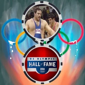 Bruce Baumgartner Wrestling Olympian Collectible Poker Chip Button - Picture 1 of 2