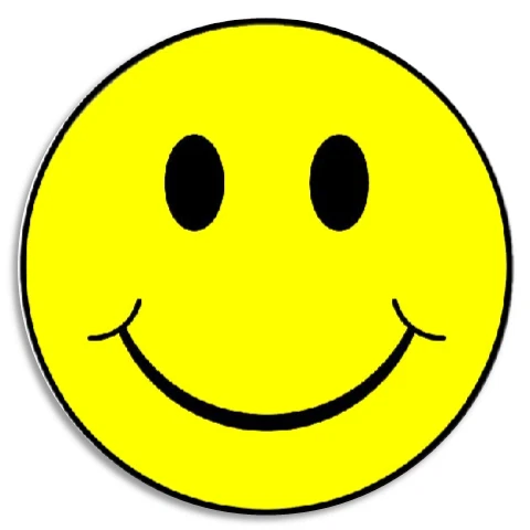 Smiley Gesicht - 25er Pack Kreis Aufkleber 3 Zoll - klassisch gelb Smile Happy - Bild 1 von 1