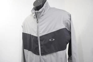 Oakley Windbreaker Golf Jacket Gray Vented Long Sleeve Mens Size Large - Picture 1 of 12