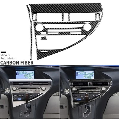 Cubierta de panel de consola central de fibra de carbono real de 7 piezas para Lexus RX350 RX450h 2010-15 Foto 1 de 4