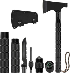 Survival Beil & Camping Axt mit fester Klinge Messer Combo Set, voller Tang - Bild 1 von 8