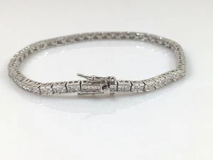 Silver Tennis Bracelet 925 Sterling Silver Genuine Solid Ladies Hallmarked 7.5" - Picture 1 of 8