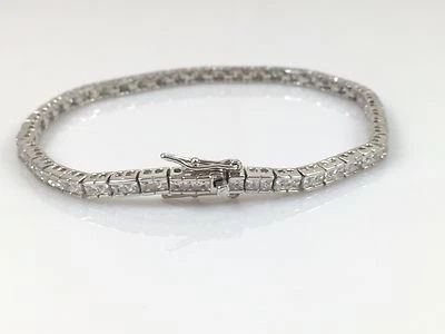 Pulsera Tenis Plata Esterlina 925 Genuina Sólida Damas Sello 7.5" Foto 1 de 4