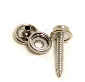 Cap & Socket Snap Set, Stainless Steel w/ 1" Inch Screw Stud 20 Pc. Set - Bild 1 von 2