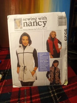 9525 McCalls SEWING Pattern Misses 1990s Unlined Casual Vest Winter All Sz UC - Image 1 of 3