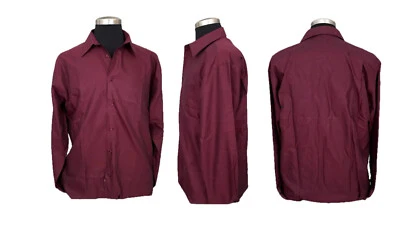 NUEVO CON ETIQUETAS $65 Camisa de vestir Pronto Uomo para hombre con botones talla 16-32/33 borgoña-sin hierro Foto 1 de 4