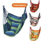 Rope Hanging Chair Swing Hammock Outdoor Porch Patio Yard Seat W/ 2 Pillows