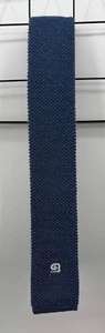Corbata vintage Pierre Cardin 100 % lana azul medio punta cuadrada estrecha EE. UU. - Imagen 1 de 2