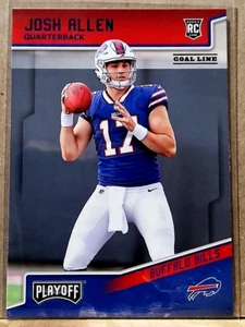 Josh Allen ~ 2018 Panini Playoff Blue Foil Goal Line Rookie Card ~ Buffalo Bills - Picture 1 of 2