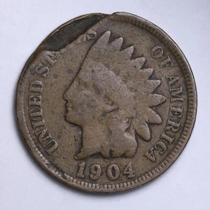 1904 Indian Head Cent Penny OBVERSE ERROR COIN B003 WRM - Picture 1 of 2