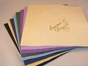 150 x Personalised luxury Dinner 3 Ply Wedding Napkins - Imagen 1 de 11