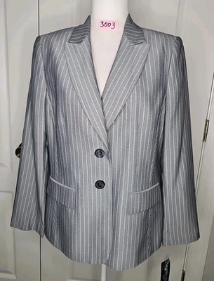 Новый с Ярлыками JONES носить костюм женщин серый в полоску Blazer куртка размер 12 карьера офиса  - Изображение 1 из 4