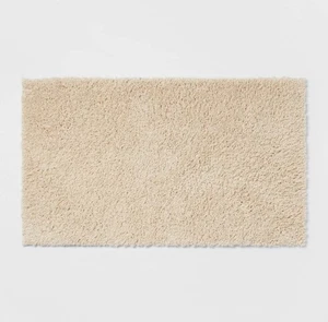Threshold Antimicrobial Non-Skid Bath Rug - Tan - Tufted Polyester 23”x 37” NEW - Picture 1 of 7