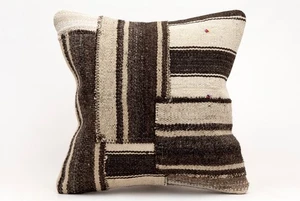 Patchwork Pillow Cover, 16”x16”, Turkish Handmade Pillow, Decorative Cushion - Picture 1 of 4