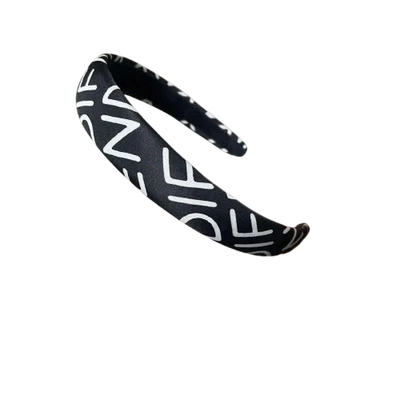 Fendi Headband Logo Print Black White Hairband Women Fashion Hair Accessories - Image 1 of 4