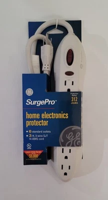 GE SurgePro Home Electronics Surge Protector #55206 - 3 Feet - 6 Outlets - Image 1 of 2
