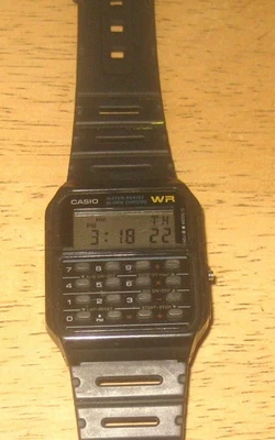 Retro Casio Watch  WR Alarm Chrono 3208 CA 53W Calculator Rubber Watch Band - Image 1 of 4