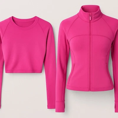 Куртка Lululemon Define Jacket & Swiftly Tech укороченная рубашка LS ярко-розовая размер 6 - Изображение 1 из 4