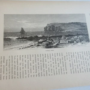 Antike Ansicht Cushing's Island Maine ME 1800er Gravur - Bild 1 von 8