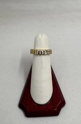 Elegante anillo de cóctel de circonitas cúbicas enchapado en oro 925 de plata de ley 3,8 g - talla 5 Foto 1 de 4