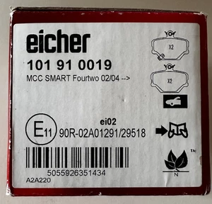 Eicher Smart Fourtwo Front Brake Pad Set - 101 91 0019 - Picture 1 of 4
