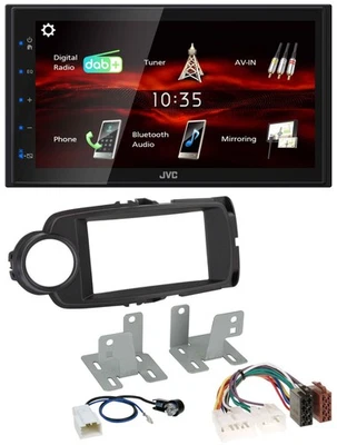 JVC USB Bluetooth MP3 DAB 2DIN Autoradio für Toyota Yaris 11-20 schwarz - Bild 1 von 4