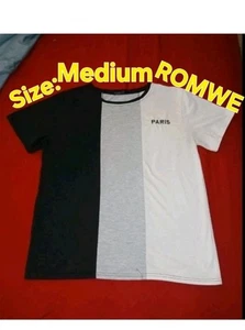 (MD)ROMWE T-Shirt Color Block "PARIS" - Bild 1 von 3