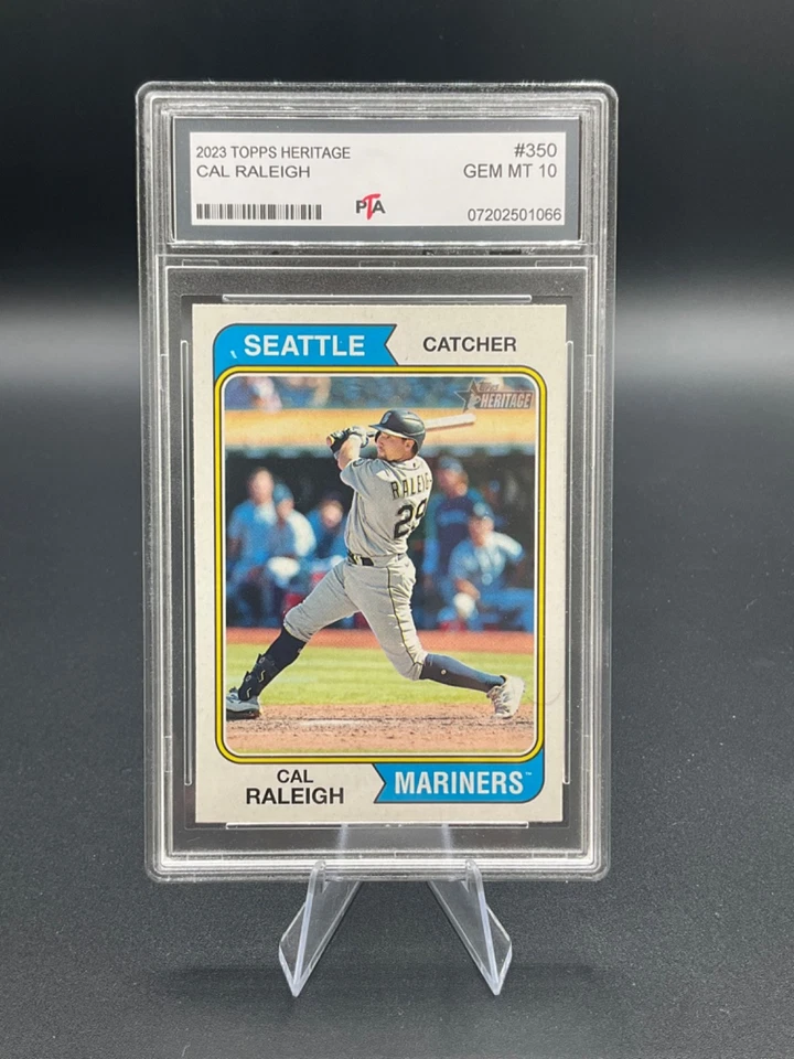 2023 Topps Heritage #350 Cal Raleigh Seattle Mariners Graded GEM MINT PTA 10 🔥 - Image 1 of 2