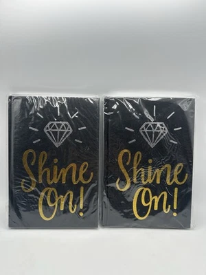 2-Pack Shine On! Hardcover Dotted Journal Notebook Set Black & Gold A5 - Image 1 of 4