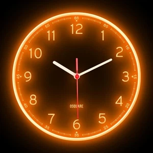 OSQUARE Minimalism North European Modern Interior Design Flexible Neon Clock 10" - Picture 1 of 16