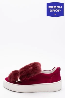 PVP €630 SERGIO ROSSI Gamuza Cuero y Piel de Conejo Tenis US7 EU37 UK4 Sin Cordones Foto 1 de 4